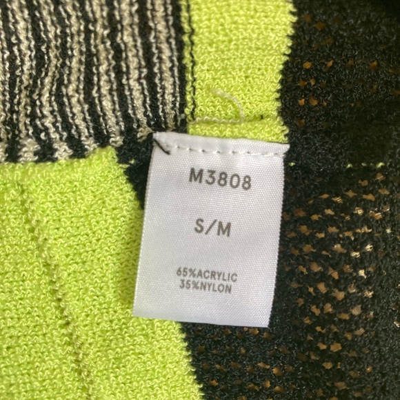 Kerisma Knit Top Black and Neon Green Striped Sweater Bold - Picture 5 of 8